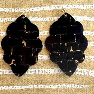 Super light weight large vegan leather earrings
